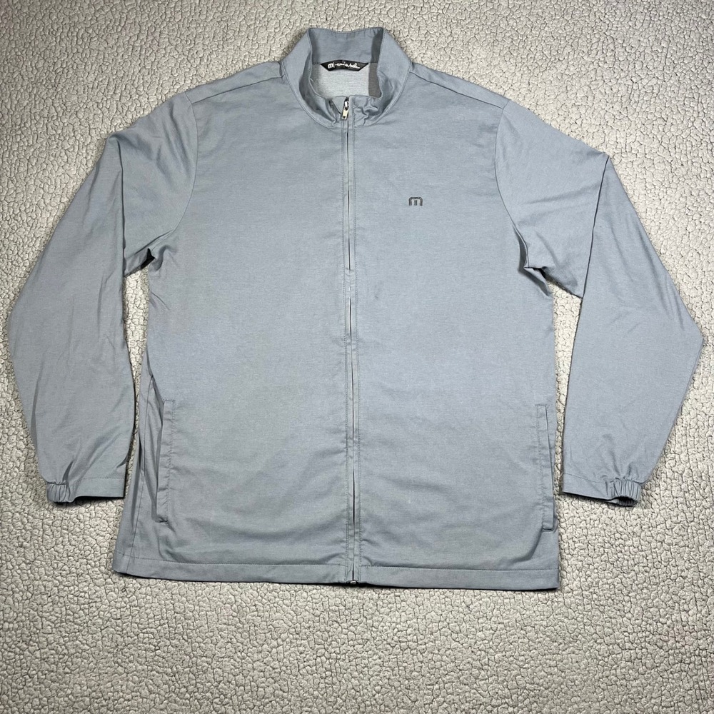 TravisMathew Mens XL Grey Full Zip Lightweight Stretch Golf Jacket RN123280